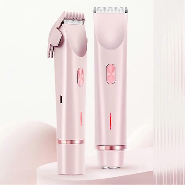 Kvinders Epilator Våd Tør Smertefri Barbermaskine til Krop Bikiniområde Pink