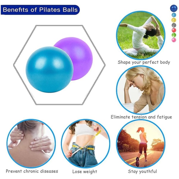 Harjoituspallo pieni, pieni pallo Pilatesille, vakauspallo minijoogapallo harjoitteluun Fitness Purple Blue