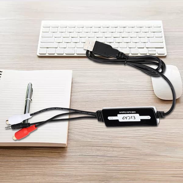 USB Lydopptakskort Høy Kvalitet Stereo Innsamling 3.5mm Lydgrensesnitt
