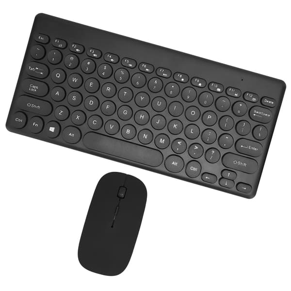 Trådløst 2.4G 78 Taster Tastatur 4 Knapper Mus Sæt Mini Kontor Computer Tilbehør Sort