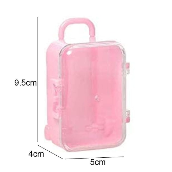 Söpö Mini Travel Hard matkalaukkulaatikko vastaanottolahjalaatikko hääkoristekorujen säilytyslaatikkoon Pink