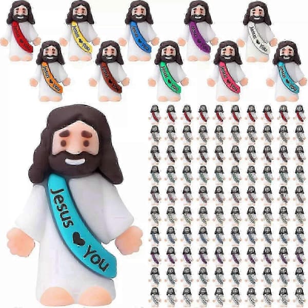 25/100 kpl Mini Jeesus-hahmoja Jeesus rakastaa sinua Jeesus-leluja Pieni Jeesus 100PCS