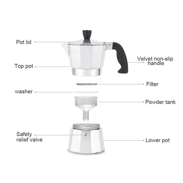 150 ml 300 ml kaffetrakter i aluminium