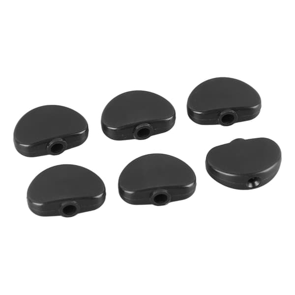 6 stk. Guitar Stemmeskrue Knap Halvrund Plast Komfortabelt Greb Universal Stemmepind Erstatning Tip Sort