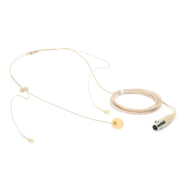 Beige 3-Pin Stik Hovedmonteret Mikrofon Kapacitans Hoved til Bodypack Transmitter