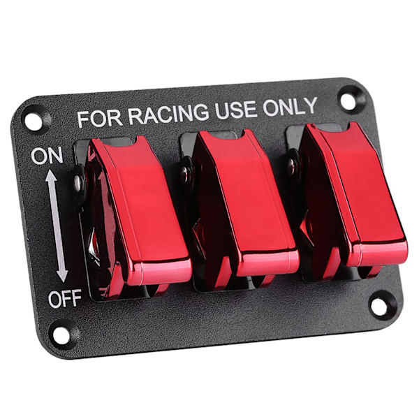 12V 3 Gruppe Vippebryterpanel Rød Racingbil