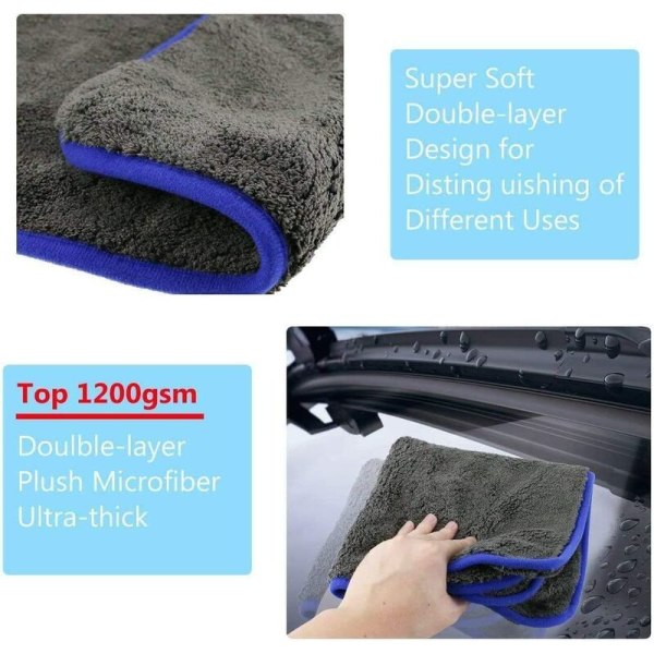 Microfiber Cleaning Cloth, Set of 3 Microfiber Cloths, Soft, Anti-Scratch, Ultra-Absorbent, Quick-Drying, for Kitchen, B