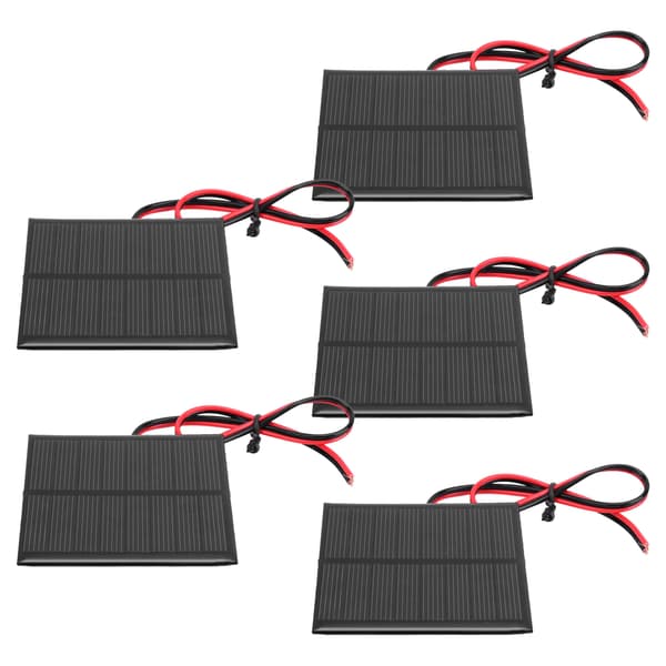 5 stk. lite solcellepanel i polysilisium epoksymodul med 30 cm kabel DC 4V 160mA