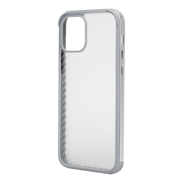 SULADA Fiber Texture Metallram Helfodral för iPhone 12 Pro Elegant Silver
