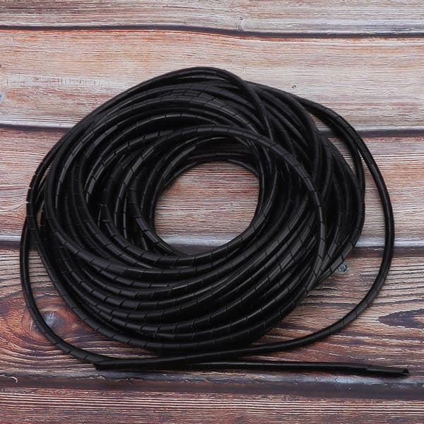 2-pak Sort 6 mm PP Spiral Ledningsbeskytter
