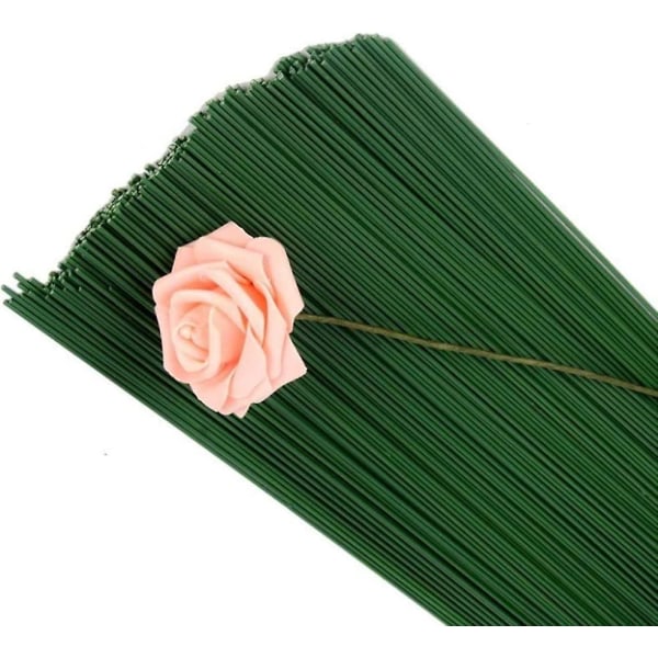 Blomster jerntråd, 100 pakke Grøn blomsterstængeltråd Blomsterstængeltråd til kunstige blomster Bryllupsbuketdekorationer Håndværk 40cm 22#