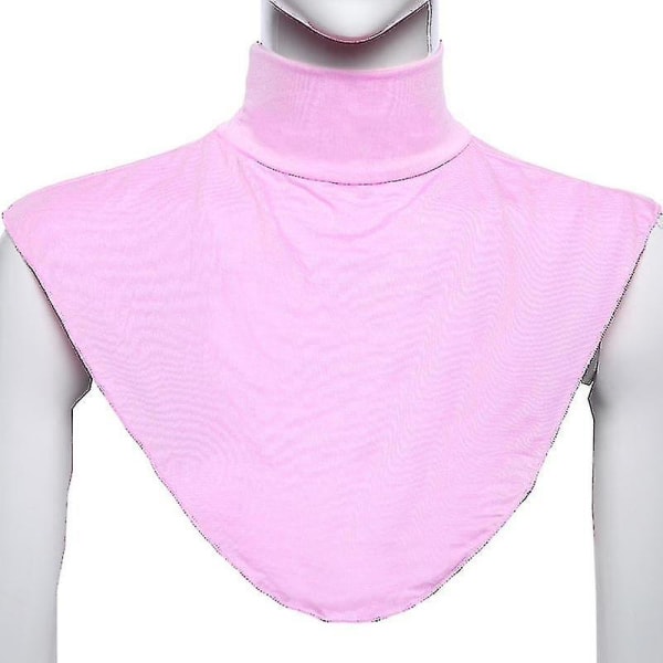 Kvinder almindelig muslimsk muslimsk hijab islamisk rullekrave halsbetræk Falske krave tørklæder Pink