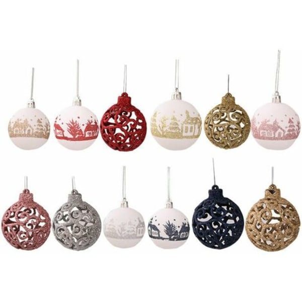 9pcs Unbreakable Christmas Tree Hanging Christmas Tree Holiday Wedding Xmas 6cm LYCXAMES