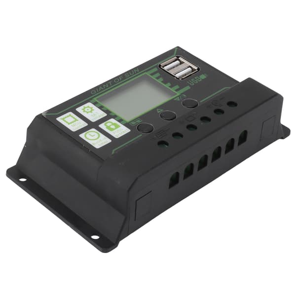Solar Charge Controller 80A LCD-skjerm Dobbel USB-port PWM-lading ABS 5V Solpanelregulator