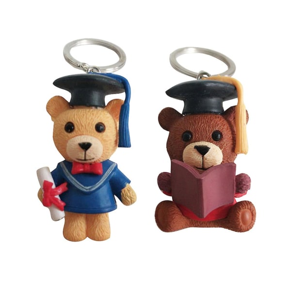 2st Grad Nyckelringar Graduation Doctor Bear Hängen Nyckelringar Nyckelhållare för väska Charm Handväska (slumpmässig färg)