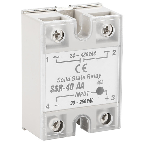 SSR 40AA 40A Solid State Relæ Modul AC Input 90-250V AC Output 24-480V AC