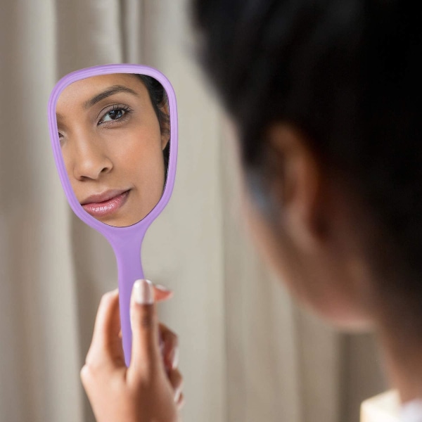 Håndholdt håndspejl Bulk Kompakt rejsesminkespejl Håndholdt kosmetikspejl med håndtag Personligt spejl Bærbart makeupspejl 3,15 tommer bredt, 7,0