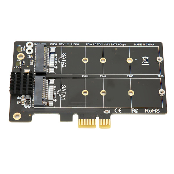 M2 SATA - PCIE Dual Disk Array -sovitinkortti vakaalla siirrolla ja laajennuksella