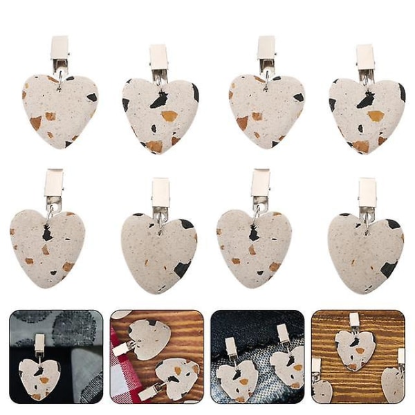 Hjärta bordsduk hänge form klämmor Stone Universal Creative Heavy Duty Clips