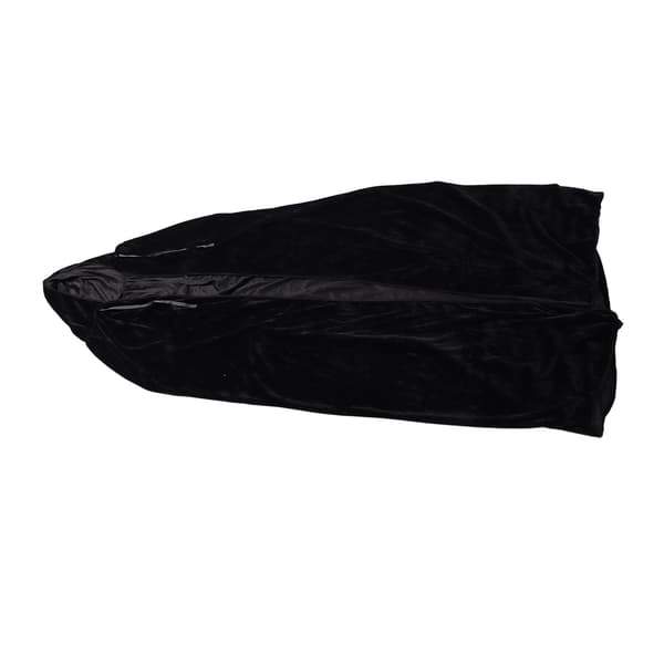 Sort Fløjl Hætte Kappe Stor Heksekappe Blød Behagelig Fest Cosplay Rollespil Kostume