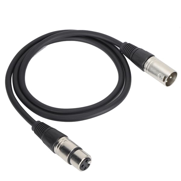 3-nastainen XLR-uros - XLR-naaras Balansoitu mikrofonikaapeli 1m 3.3ft Studioäänitys Live-ääni Musta