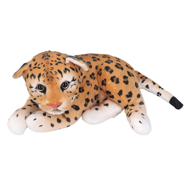 Simulerad Djungel Leopard Plysch Gosedjur Docka Mjukt Foder Leksak för Vardagsrum Sovrum