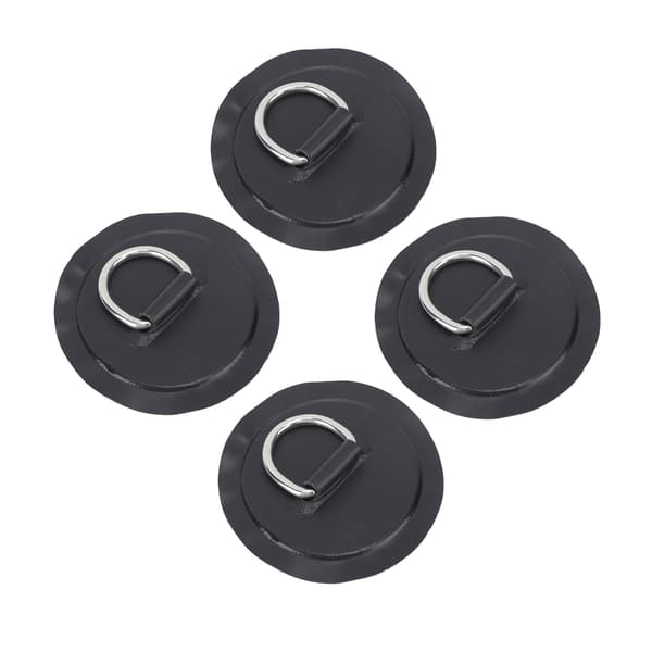 4 stk. D-ringpute PVC rund form sterk rustfritt stål D-ring for båtflåte padlebrett svart