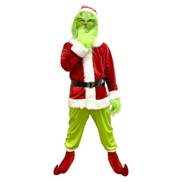 6-delt kostume af julemonstret, fuld spil af Grinchen