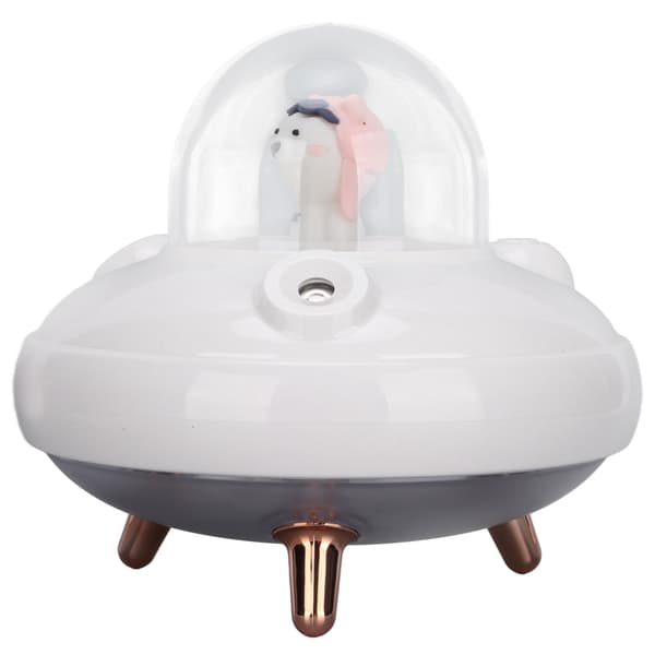 UFO Söt Mini Luftfuktare 500ml Dubbla Munstycken Sval Mist för Kontor Resor Sovrum Babyrum Bil Vit