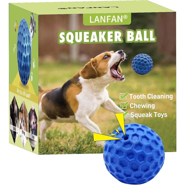 Hundelegetøj, knirkende hundelegetøjsbold, hundetyggebold, uforgængeligt udendørs hundelegetøj flydende vand, hård gummibold, oksekødsmag, små mellemstore hunde, 8