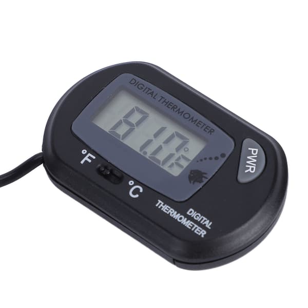 LCD Digitalt Akvarietermometer Stor Klar Skjerm Justerbart Akvarietermometer Svart