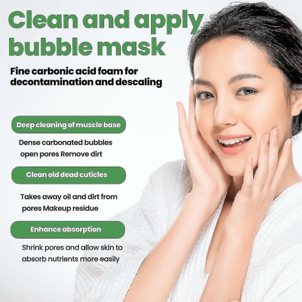 Rengörande Smetande Bubble Mask Oxygen Cleansing Mud Mask Fuktgivande Mild Smearing Pormaskar