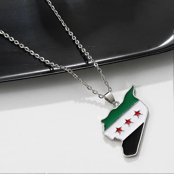 Syrien Halskæder til Mænd Kvinder Kæmper Syrien Vedhæng Halskæder til Daglig Brug Silver
