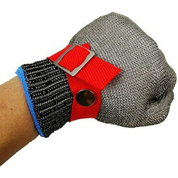 Skærbestandige motorsavshandsker Metalskæringsbestandige handsker (rød kant rødt spænde) til værktøjsrum