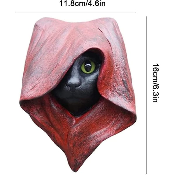 Halloween Black Witch Cat -patsas, mystinen kissa viittalla - seinäkoristeita