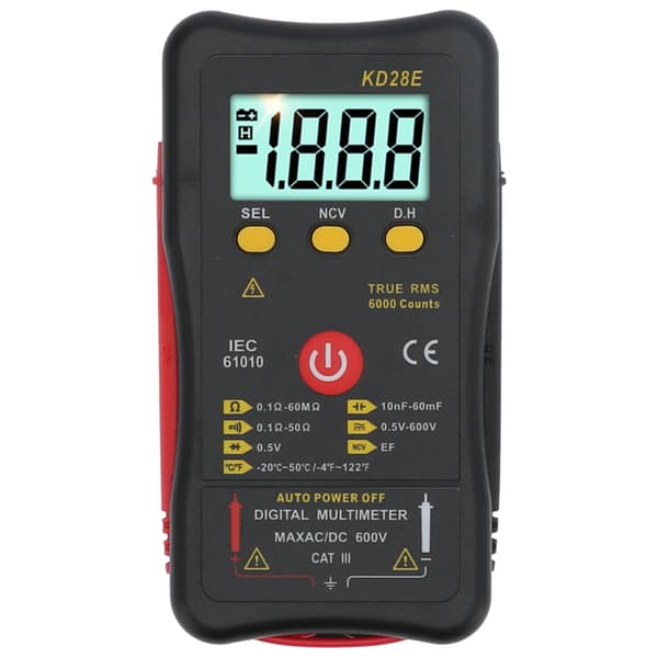 KD28E Multifunksjon Digitalt Multimeter True RMS Berøringsfri Spenningstester Dataoppbevaring Bærbar Voltmeter
