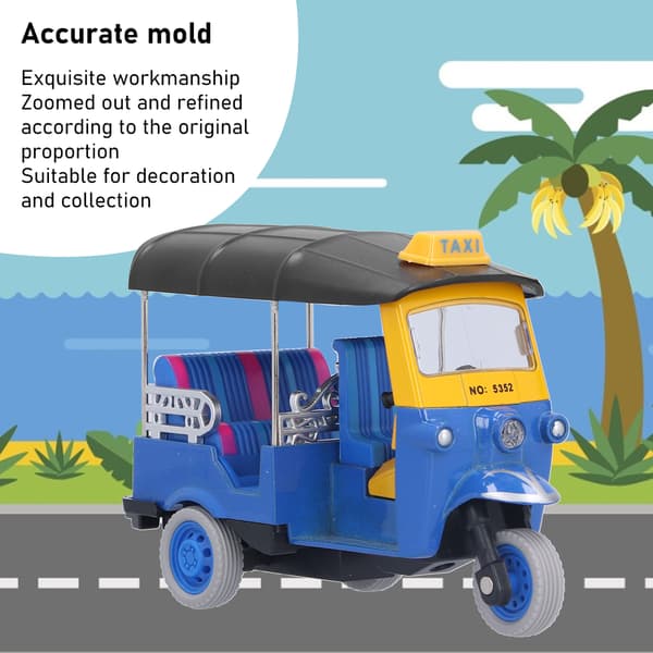 Træk tilbage Thai trehjulet cykel simulering legering tuk-tuk model legetøj børns billegetøj blå børnegave