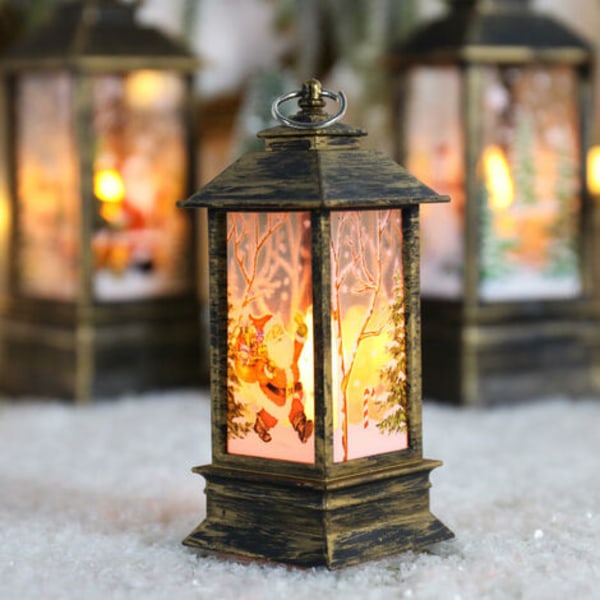 Julepynt Gammelt lampelys En lys nat julepynt Lysestage Lanternedekor (E, One Size)