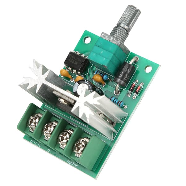 PWM DC Motor Hastighetskontroller Bryter Aluminiumlegeringsknott DC 6V til 12V 6A