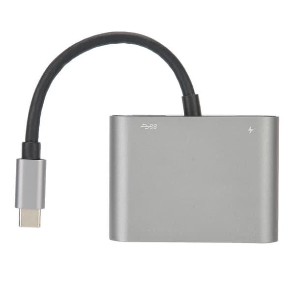 4-i-1 USB C Hub Adapter med PD HDMI VGA-portar Silver Datortillbehör