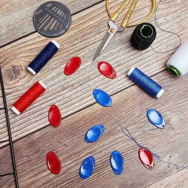 10-pak farvetråder Tommelfingerfarvetråder Plasttrådløkke Enkel tråder håndsyværktøj til hjemmebrug
