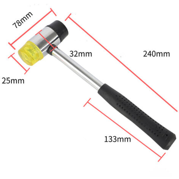 Polstringshammer, Debounce Hammer, 2 stykker dobbeltsidet gummihammer med udskiftelige hammerhoveder til lædersmykker