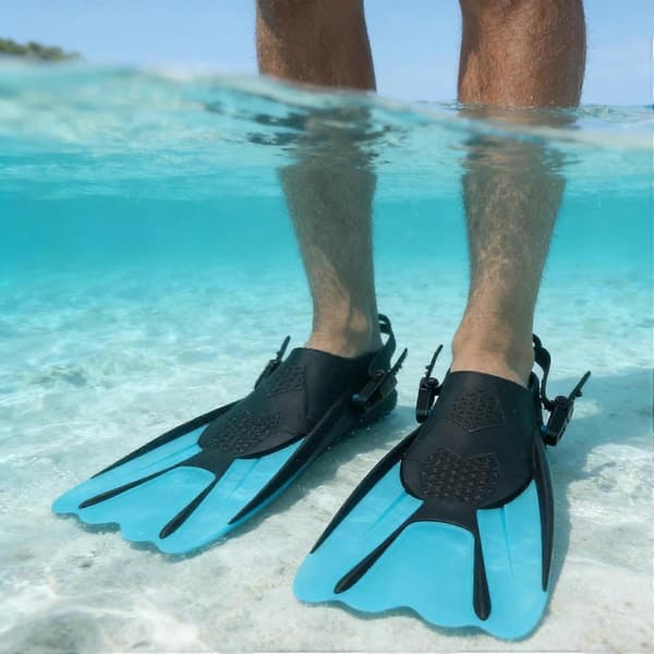 Dykkerfinner Letvægts Snorkelfinner Svømmefinner til Mænd Kvinder Blue Large