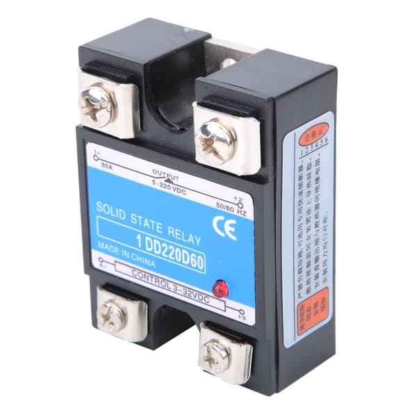Solid State Relay DC SSR -tulo 3-32VDC Kuorma 5-220VDC 60A Ohjausrele