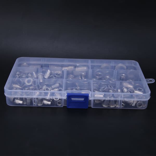 165 stk. rustfrit stål 304 M3 til M10 Rivet Nut Pull Fastener Compartment Kit