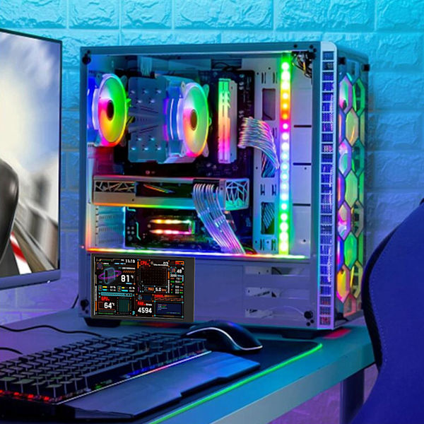 Dobbelt USB-port IPS Mini Display CPU Temperaturmonitor 3,5 tommer med visuel temaeditor til GPU RAM HDD