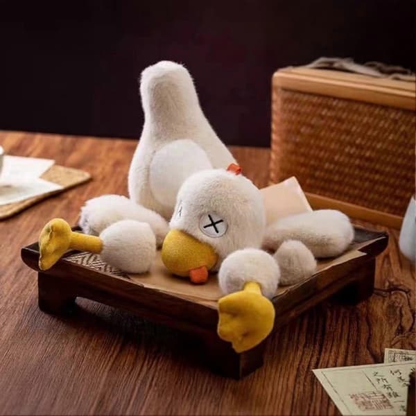 Magnetic Plush Duck with Removable Knife Funny Kitchen Role-Playing Doll Multifunctional Stress 1 Set