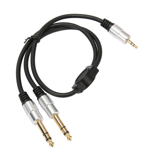 Dubbel 3,5 mm till 6,35 mm Y-splitterkabel Professionell ljudkabel för gitarrteaterutrustning högtalare