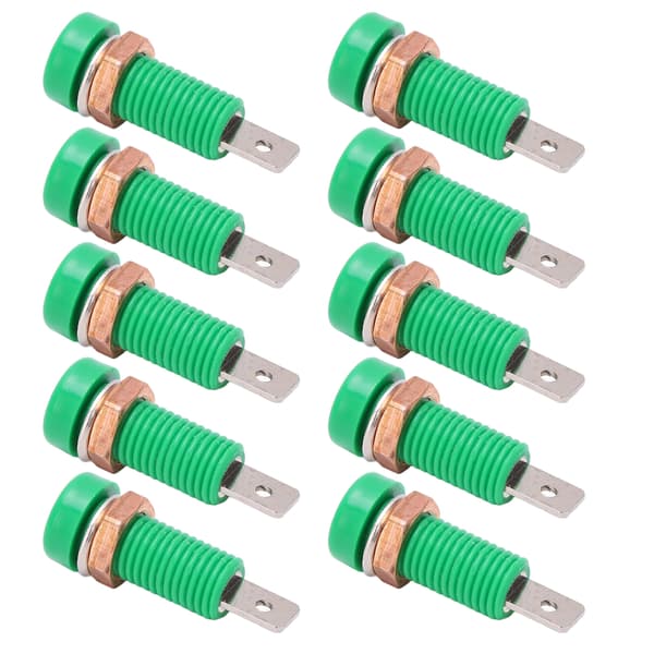 10 stk. 4 mm Banan Jack Socket Mount Bindingsstolpe Connector Adapter Panel Elektronisk Instrument Grøn