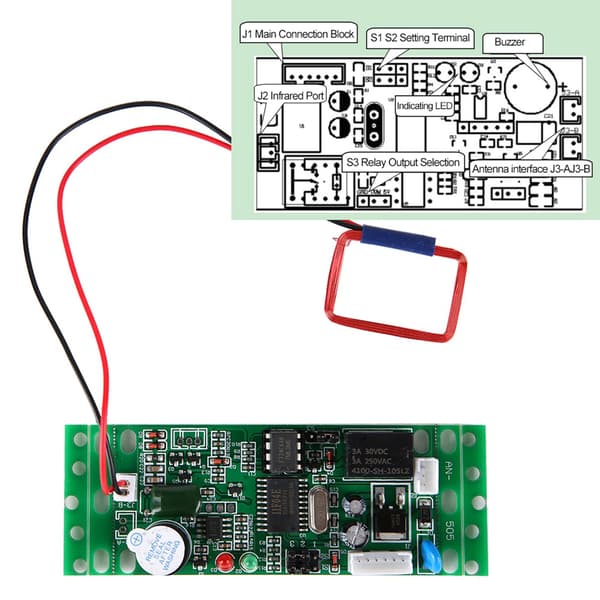 RFID Åtkomstkontrollmodul - Inbäddad Kontrollkort (125kHz, 9-12V)